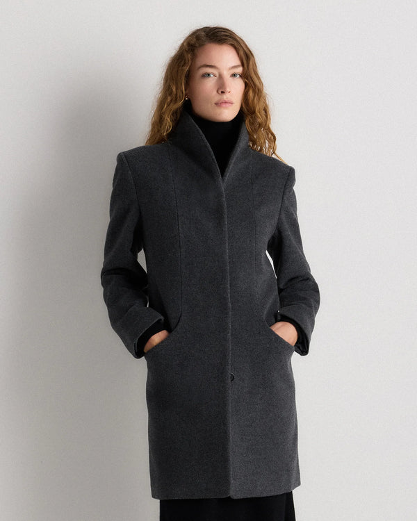 Wool Cashmere Cocoon Coat - XS / Dark Chocolate