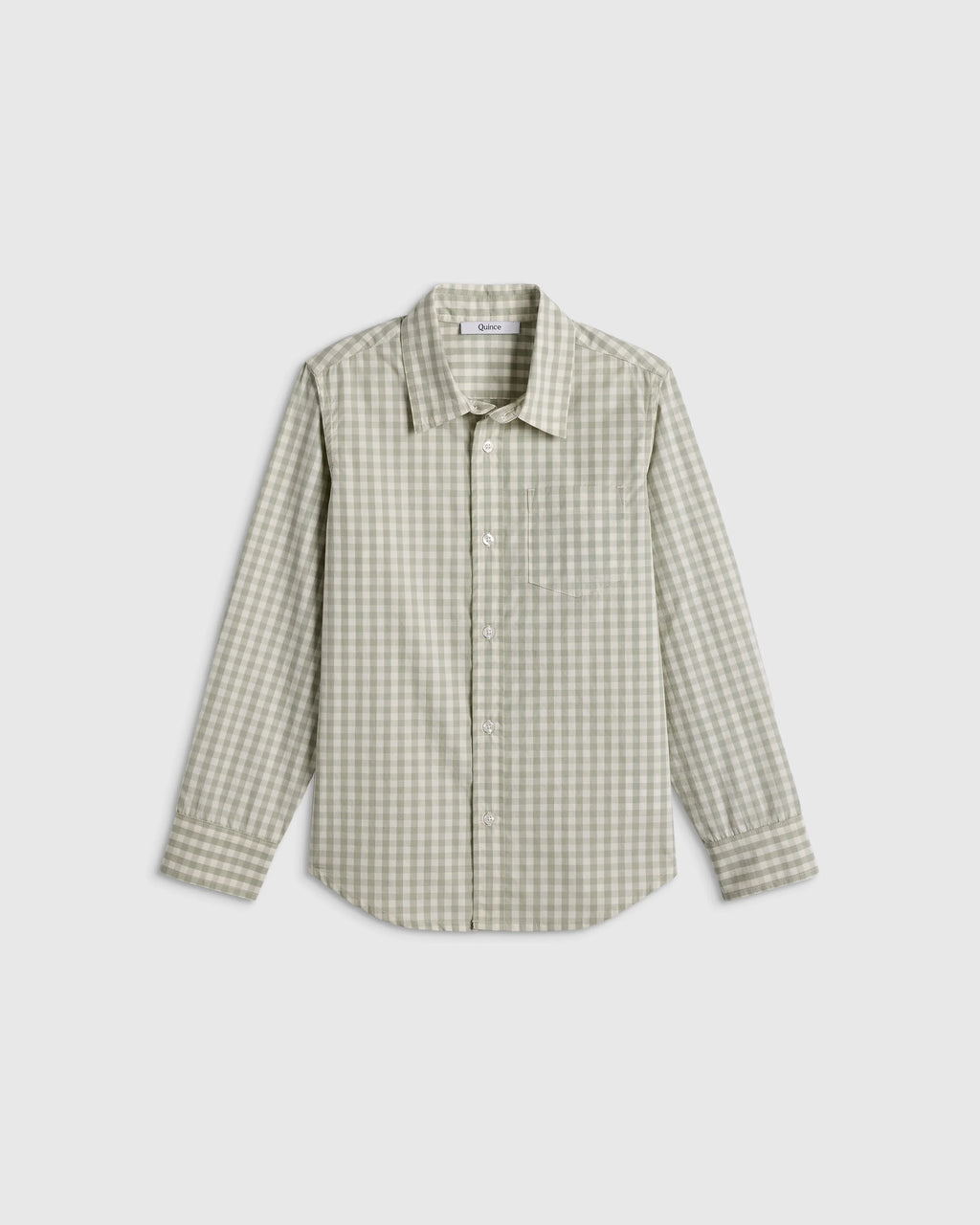 100% Cotton Poplin Printed Long Sleeve Button Down - 2T / Sage Gingham