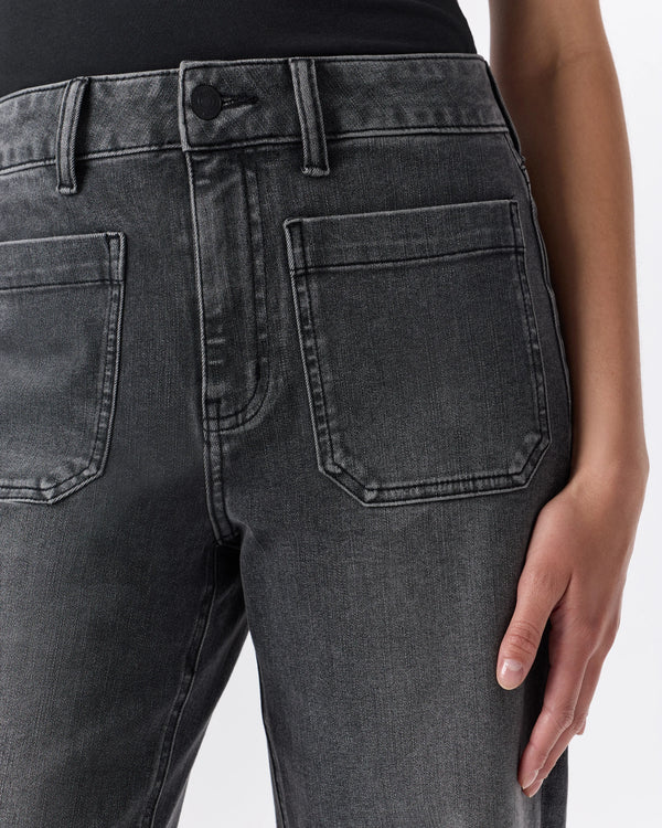 Bella Stretch Patch Pocket Wide Leg Jeans - 24 / Seaside Blue