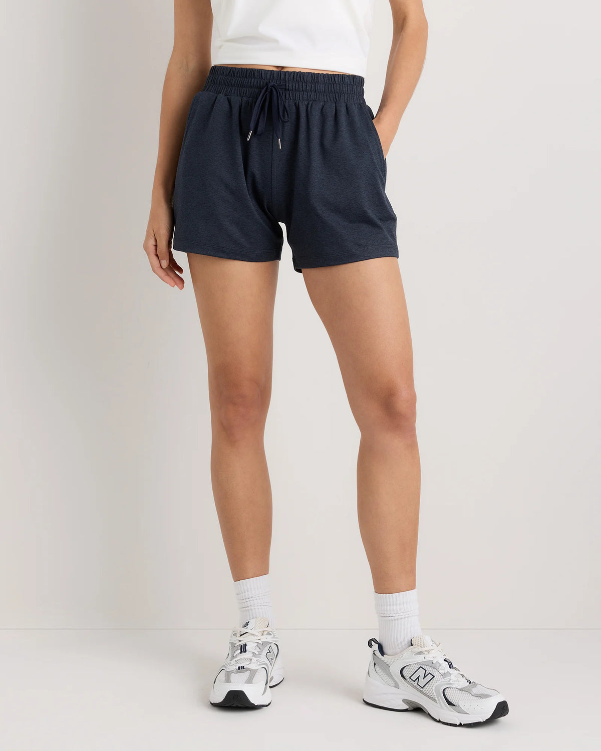 Flowknit Mid-Rise Shorts - XS / Heather Deep Navy Main image