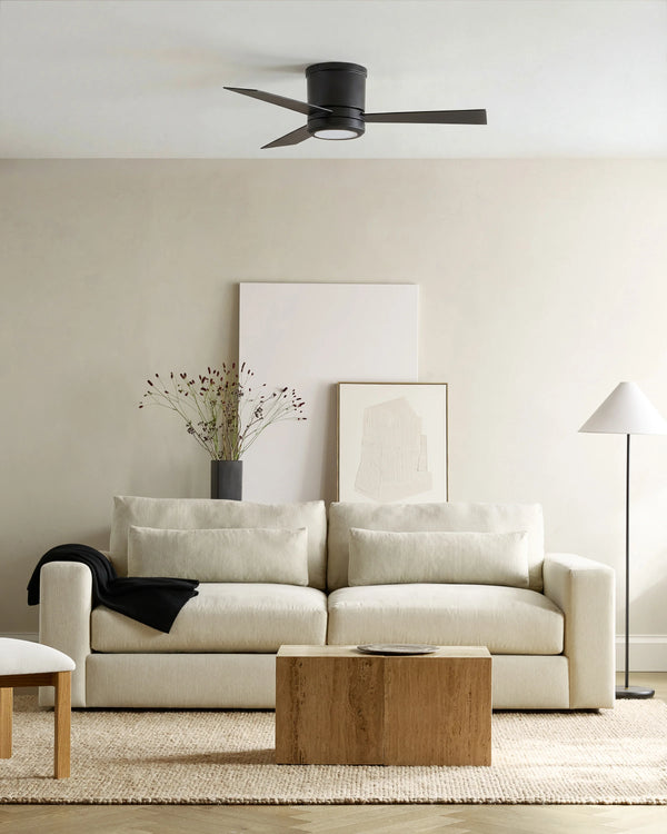 Simple Metal Hugger LED Ceiling Fan - 42" / White