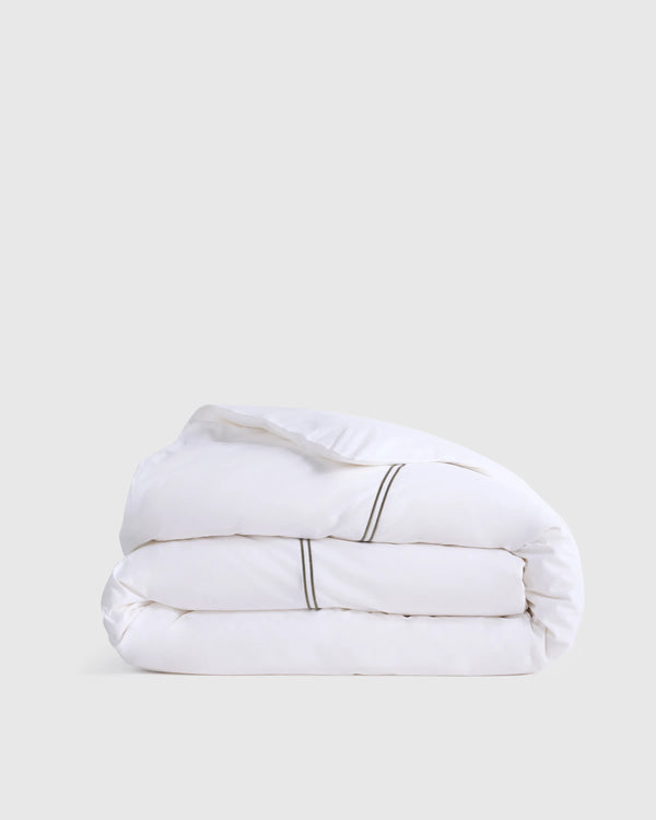 Organic Crisp Percale Duvet Cover - Twin / Ivory