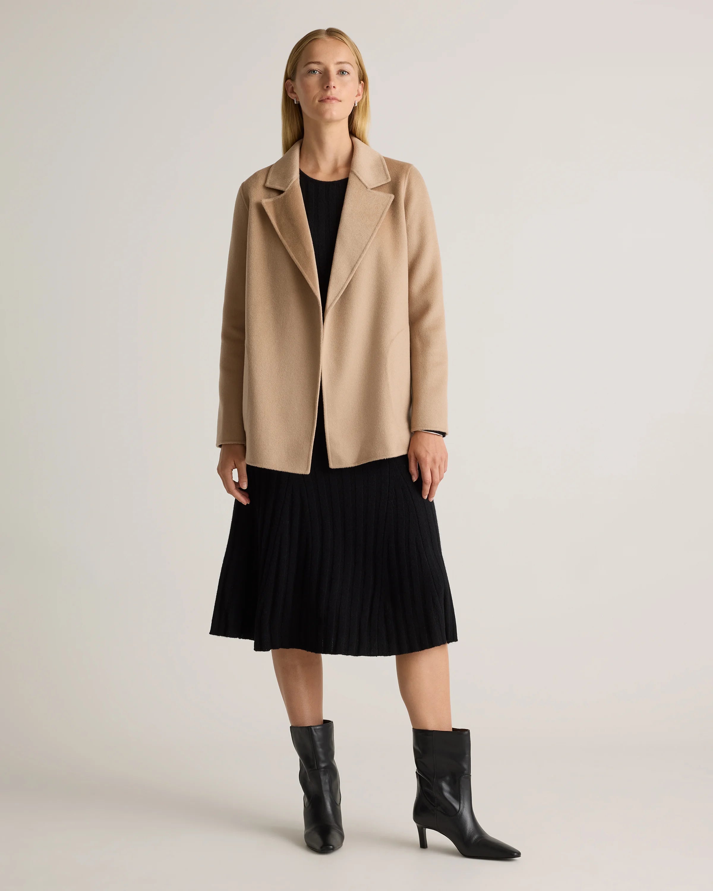 100% Mongolian Cashmere Double-Faced Open Blazer - XS / Camel Secondary image