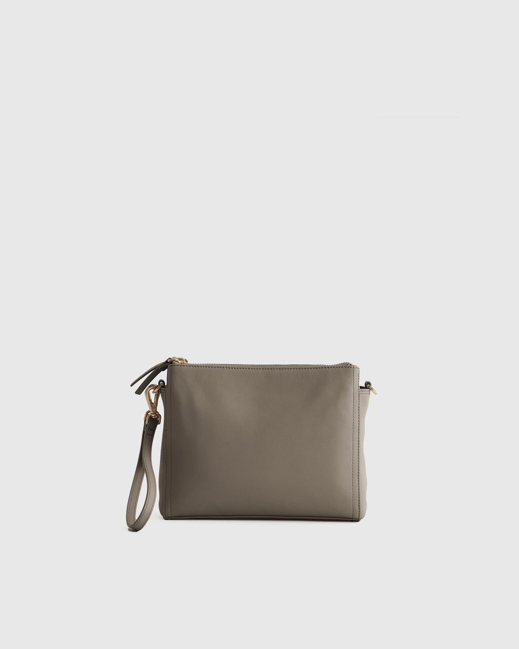 Italian Leather Triple Compartment Crossbody - One Size / Black