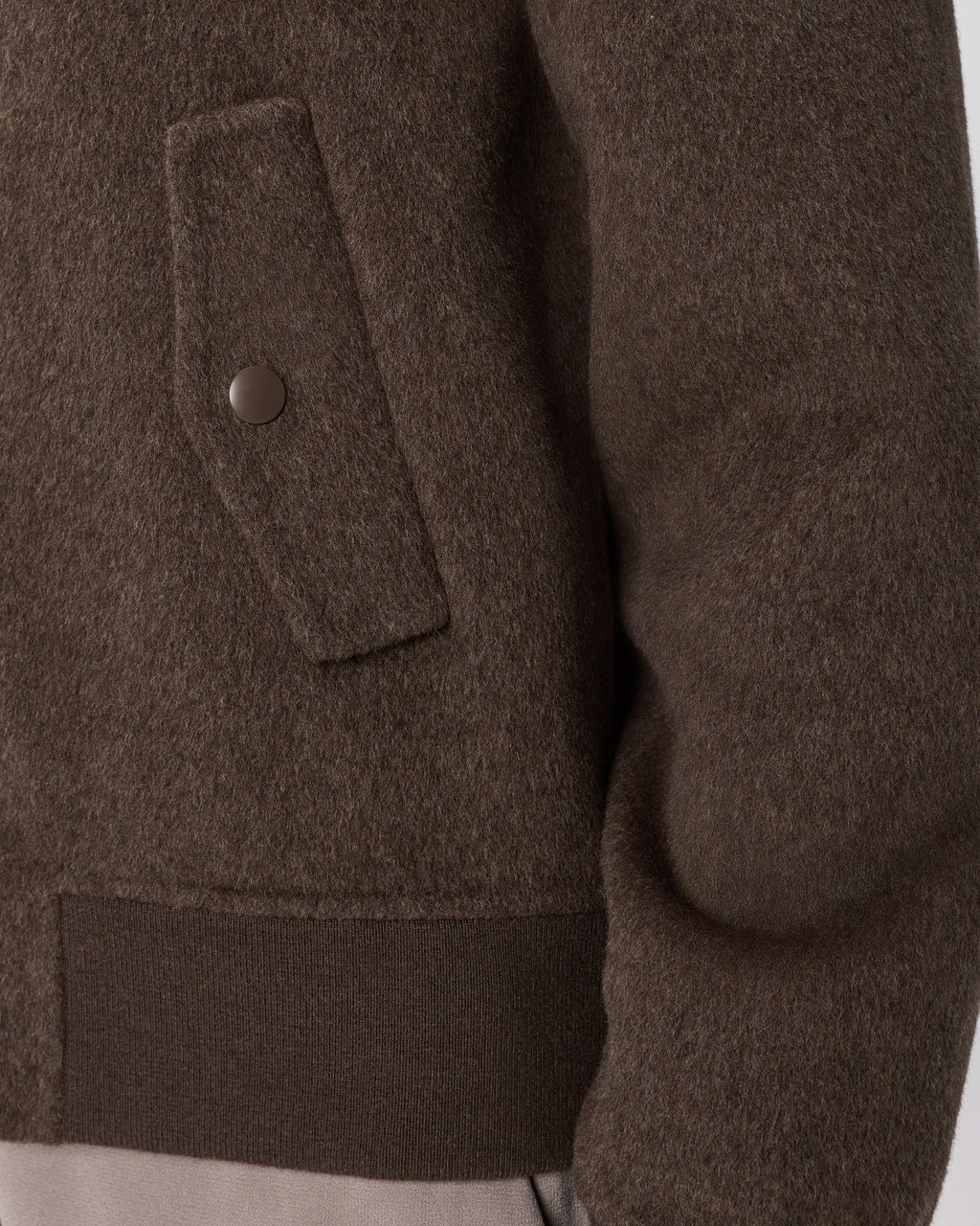 Double-Faced Merino Wool Bomber Jacket - XS / Black