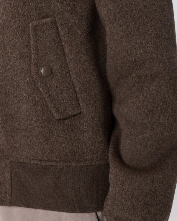 Double-Faced Merino Wool Bomber Jacket - XS / Black