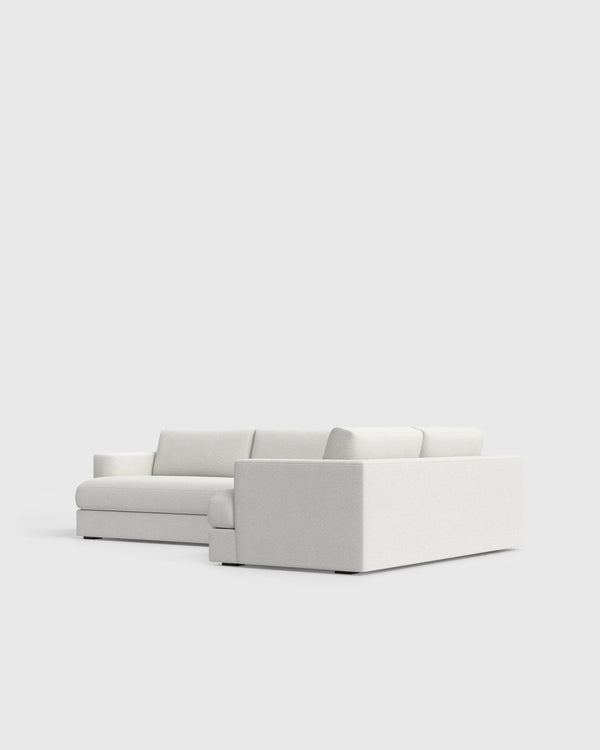 Sierra Curved Arm L Sectional in Performance Boucle - Right Arm / Mushroom