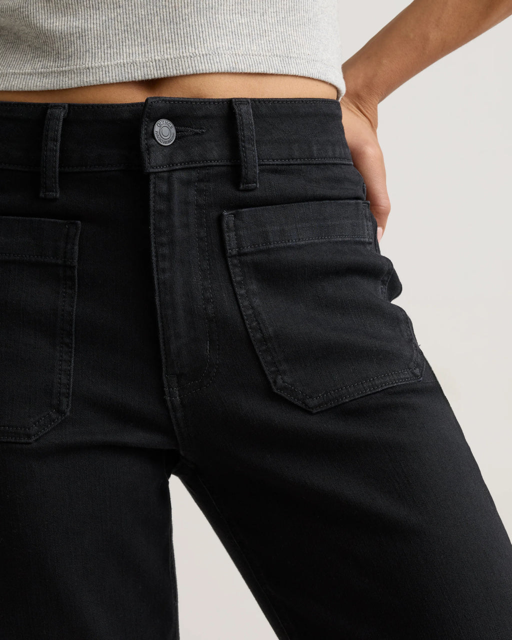 Bella Stretch Patch Pocket Wide Leg Jeans - 24 / Seaside Blue