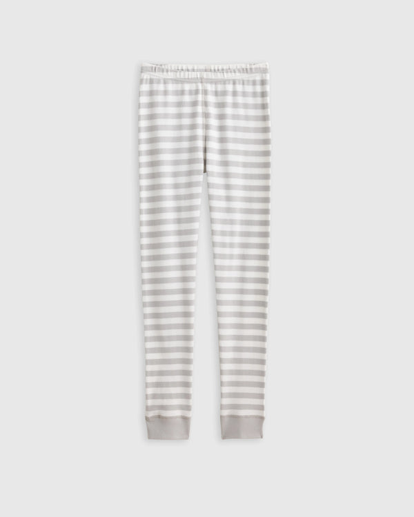 100% Organic Cotton Long Sleeve and Pant Pajama Set - 6 / Navy Stripe