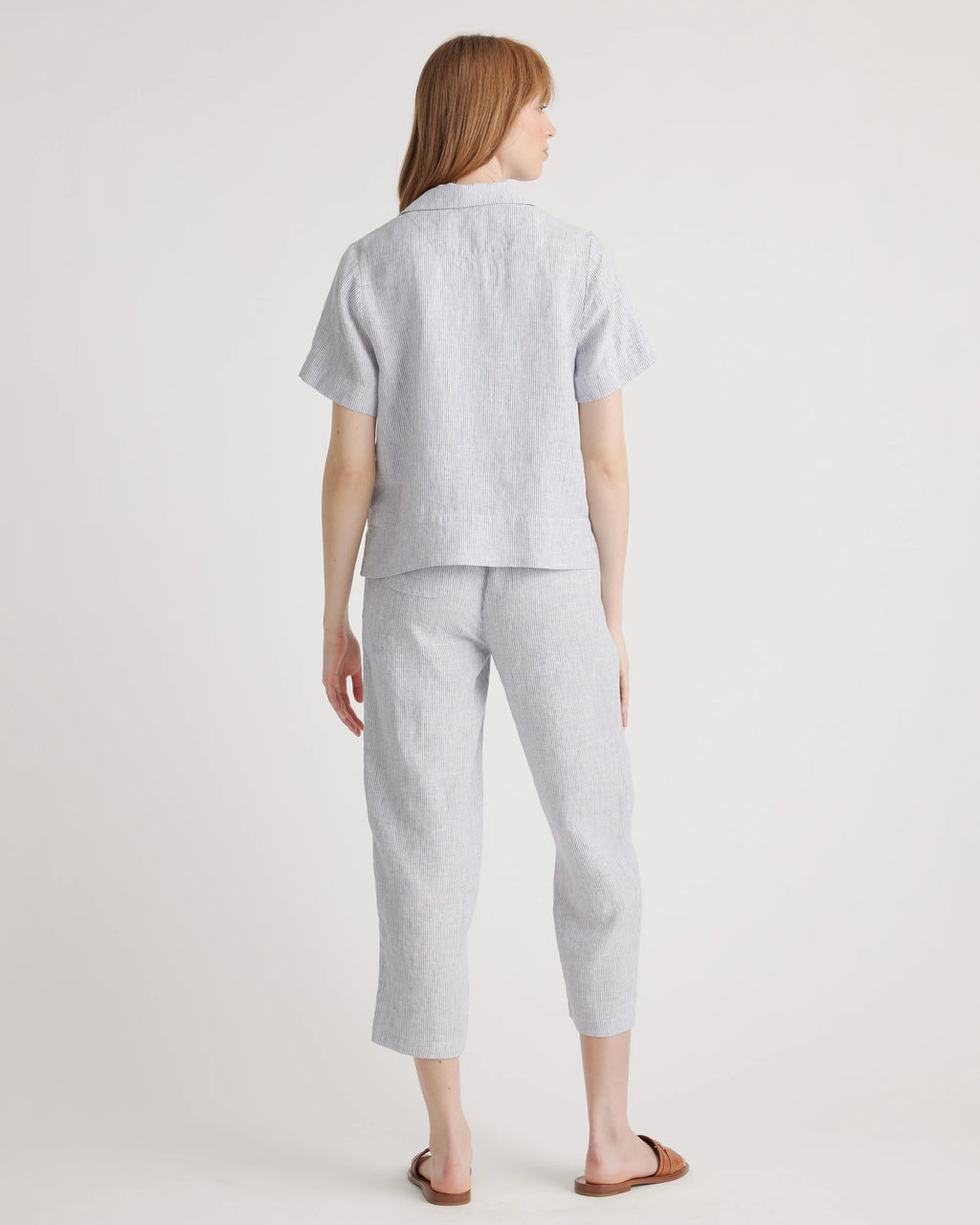 100% European Linen Short Sleeve Shirt - XS / Moonstone Blue