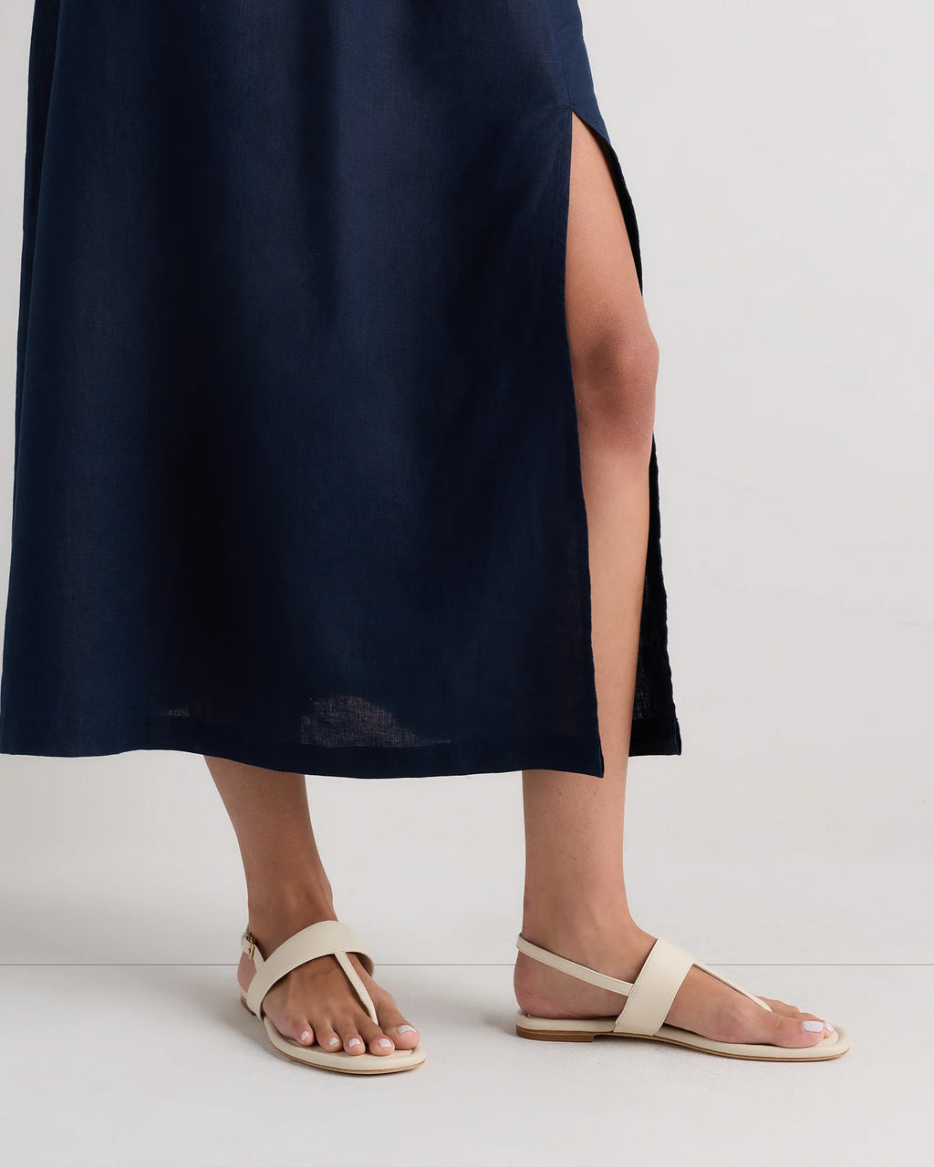 Italian Leather T-Strap Sandal - 5 / Black