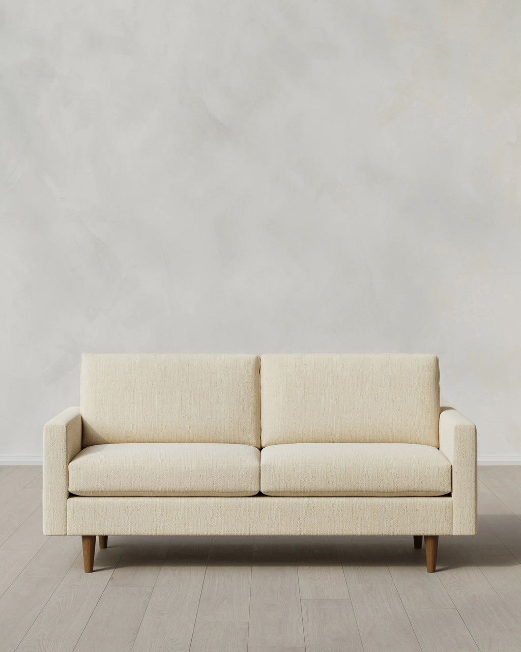 Atlas Midcentury Sofa in Performance Chenille Linen Blend - 6ft / Snow