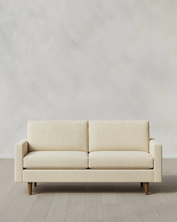 Atlas Midcentury Sofa in Performance Chenille Linen Blend - 6ft / Snow