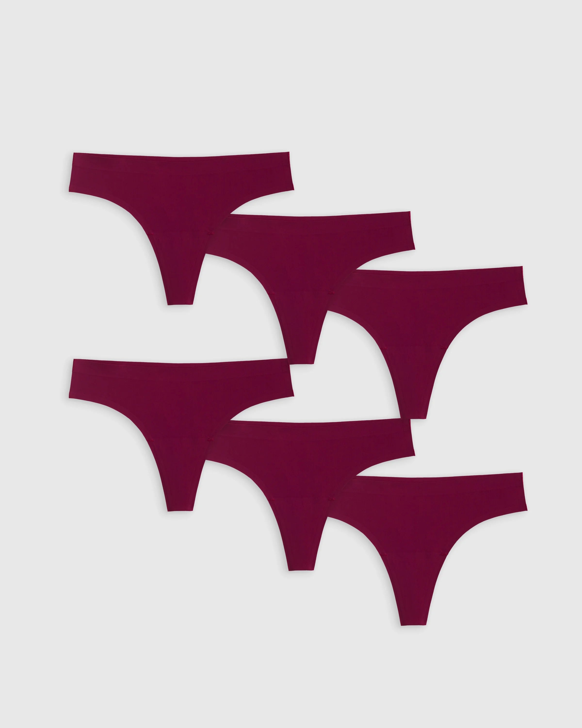 Invisible Bonded Thong (6-Pack) - XS / Plum Secondary image