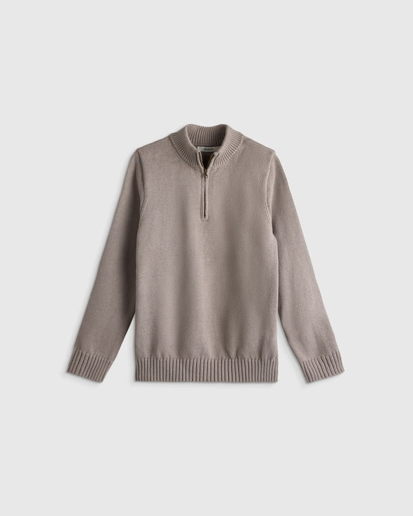 Boys 100% Organic Cotton Quarter-Zip Sweater - 2T / Navy