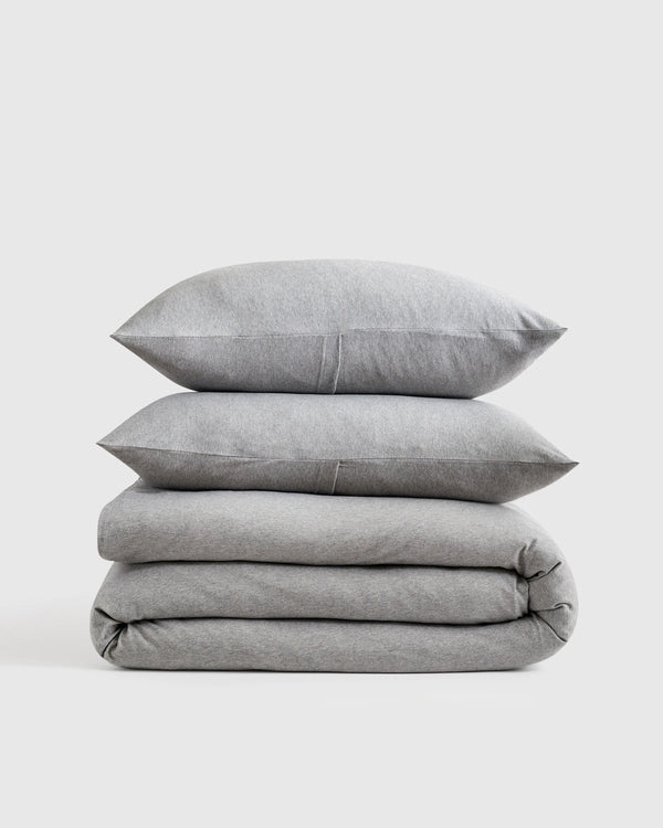 Organic Jersey Duvet Cover Set - Twin / Light Blue