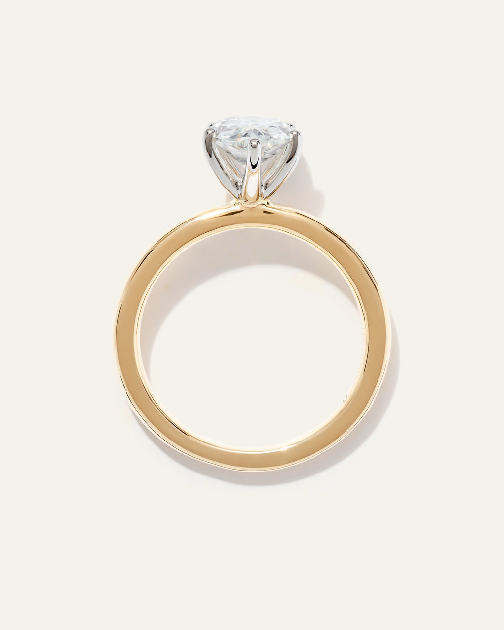 Lab Grown Diamond Pear Comfort Fit Engagement Ring - 2ct - 4 / Yellow Gold