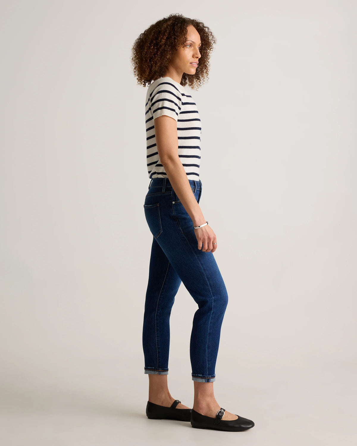 Luna Stretch Slim Boyfriend Jeans - 24 / Stormy Blue