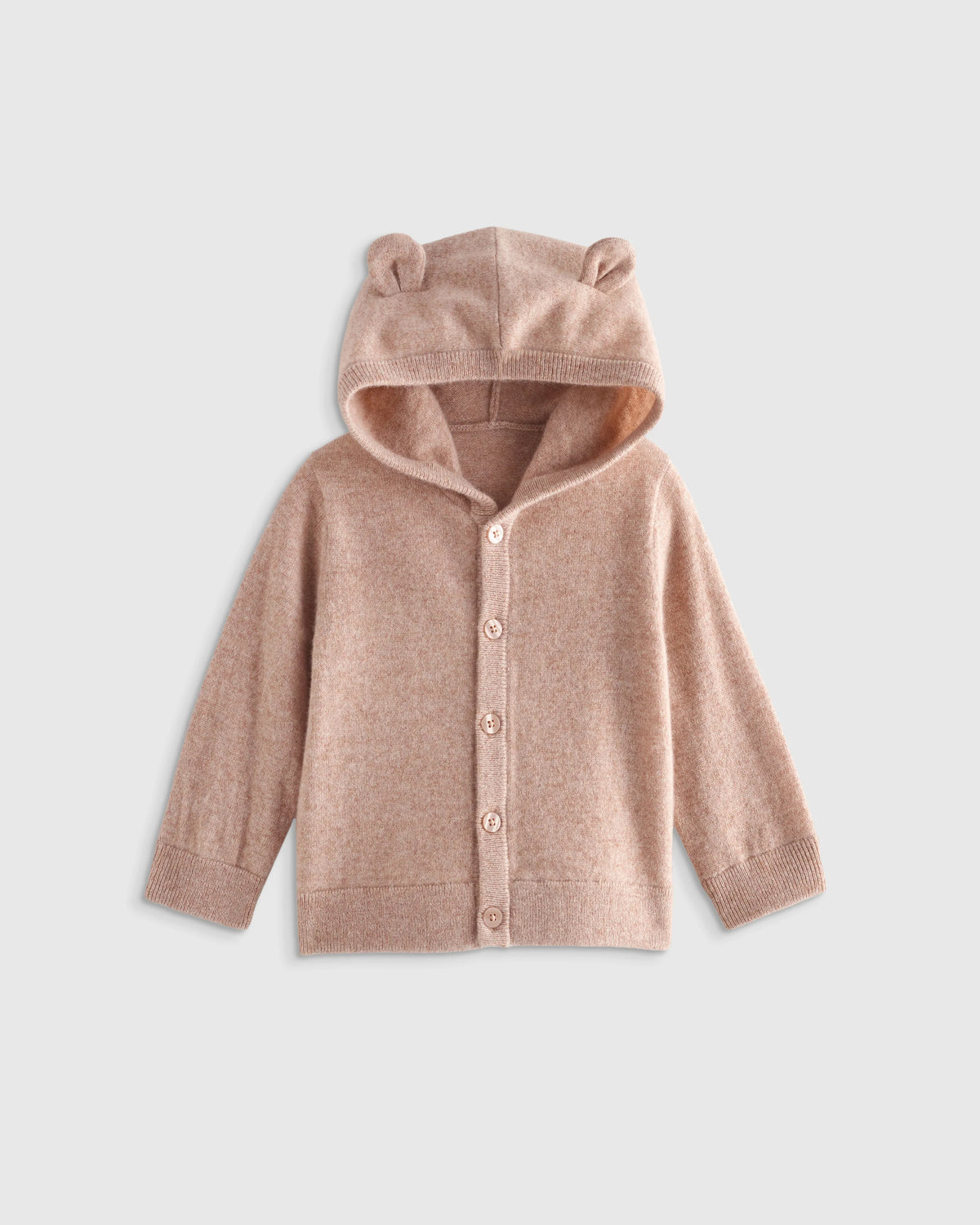 Washable Cashmere Hooded Cardigan - 0-3M / Oatmeal Main image