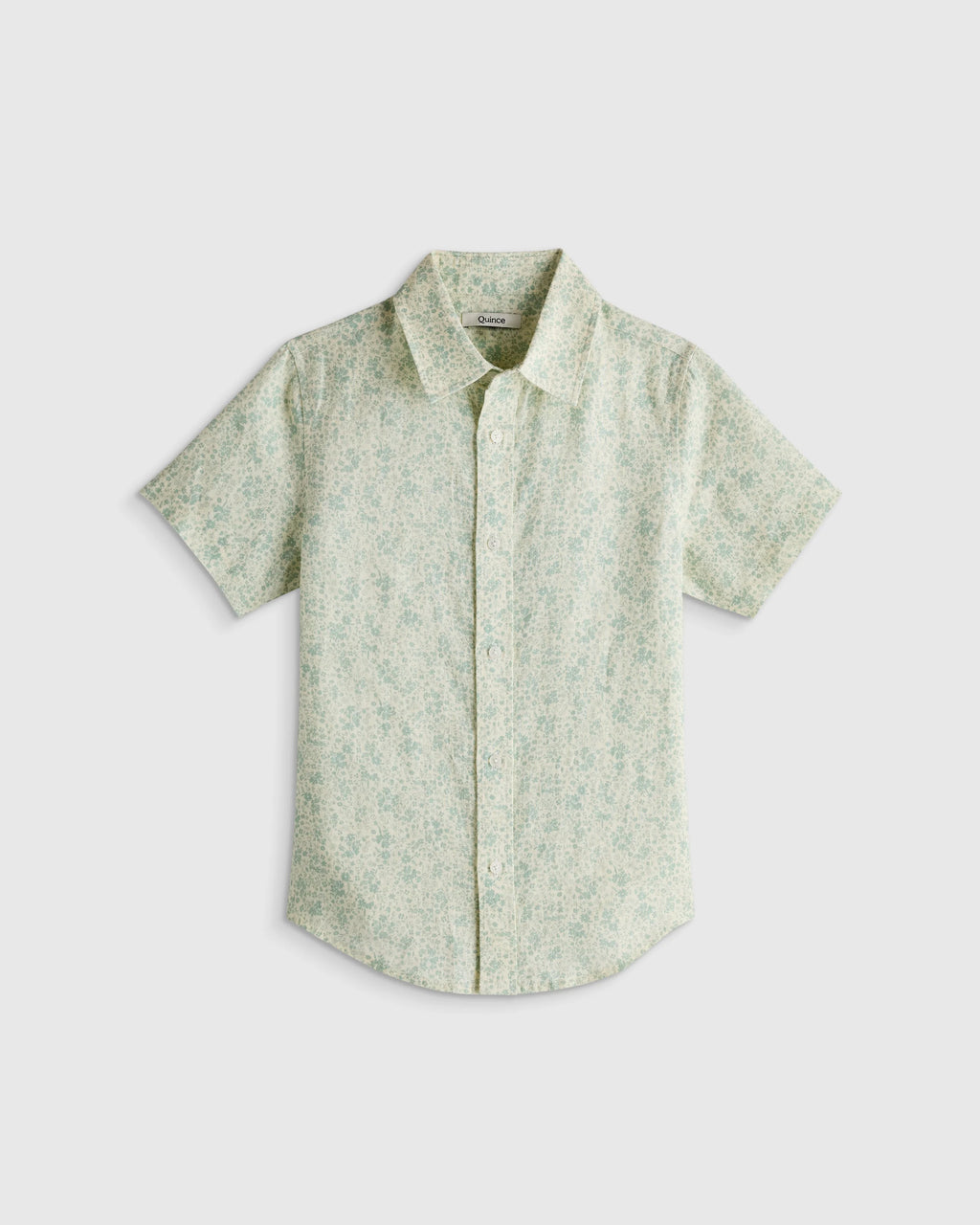 100% European Linen Printed Short Sleeve Shirt - 6 / Multi Palm