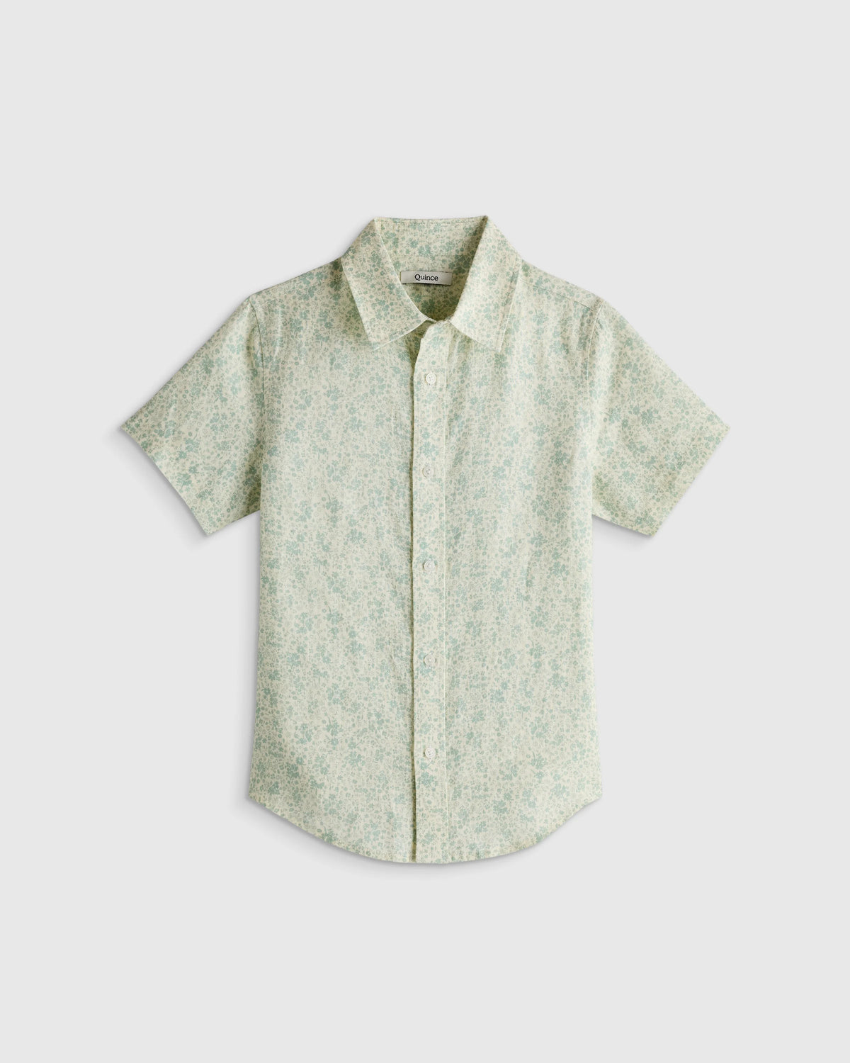 100% European Linen Printed Short Sleeve Shirt - 6 / Multi Palm