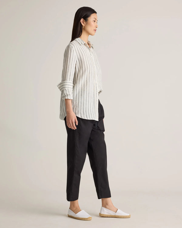 100% Organic Cotton Poplin Pull-On Pants - XS / Garden Green