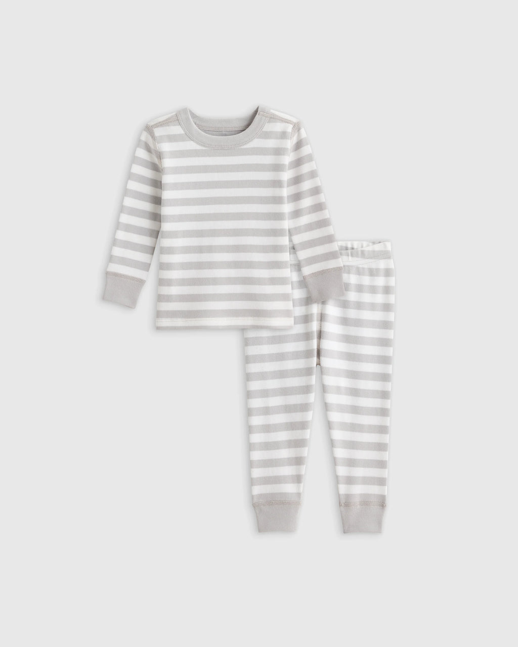 100% Organic Cotton Long Sleeve and Pant Pajama Set - 12-18M / Navy Stripe