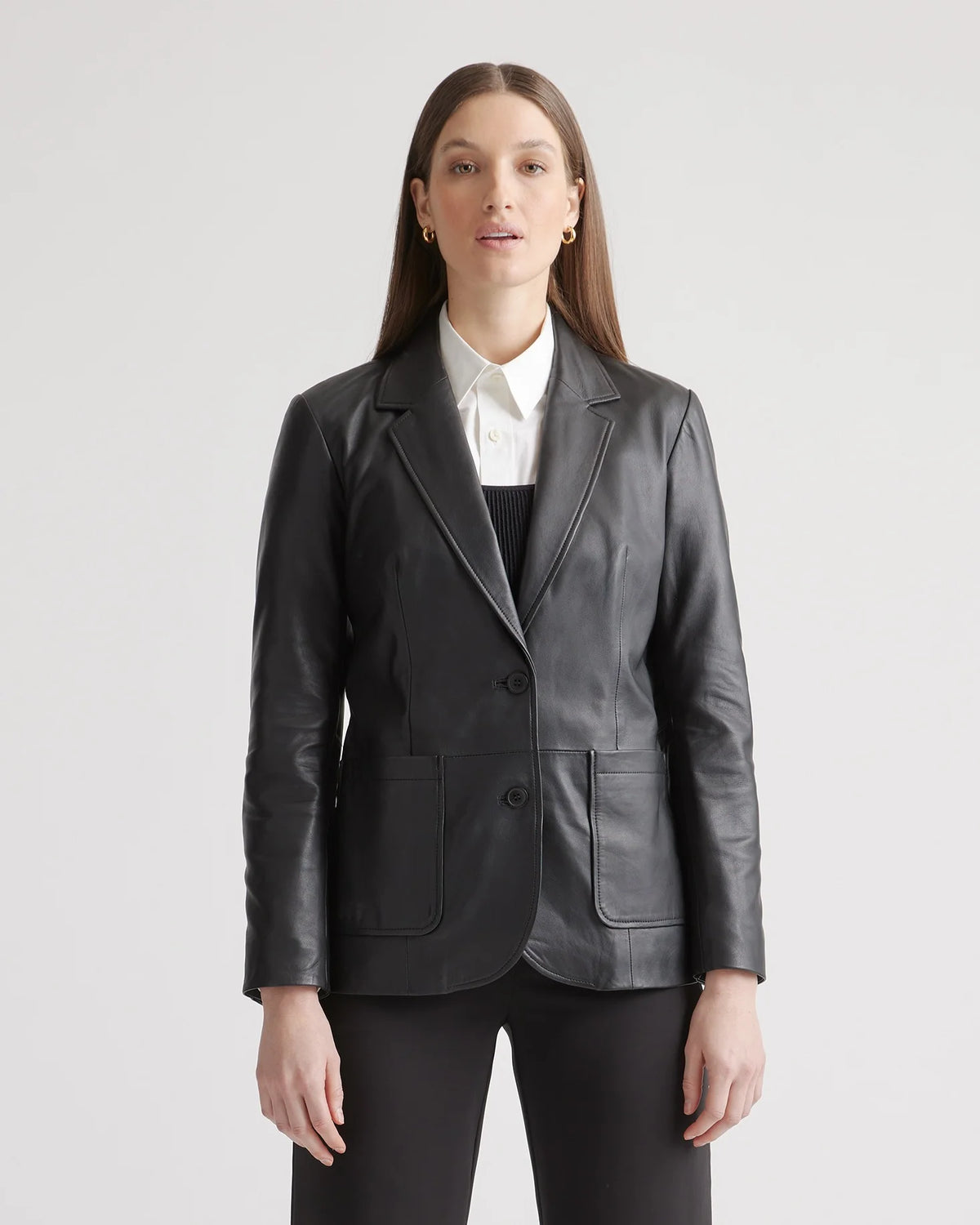 100% Leather Blazer - XS / Rich Brown Main image