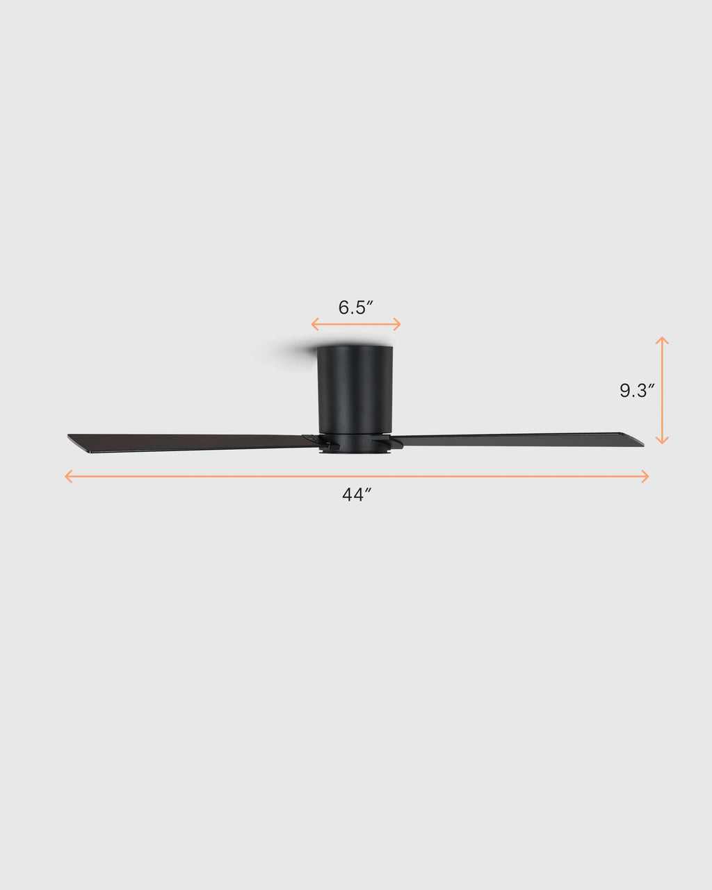 Minimalist Hugger Wood Blade Ceiling Fan - 44" / White