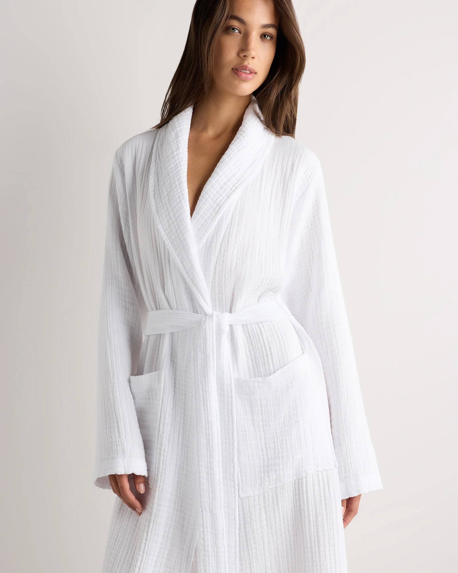 Soft Layered Turkish Cotton Robe - XS / White Secondary image