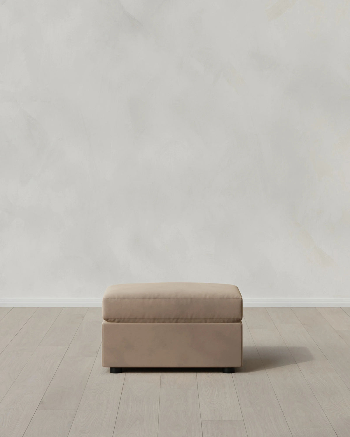 Brennan Ottoman in Performance Velvet - One Size / Taupe Main image