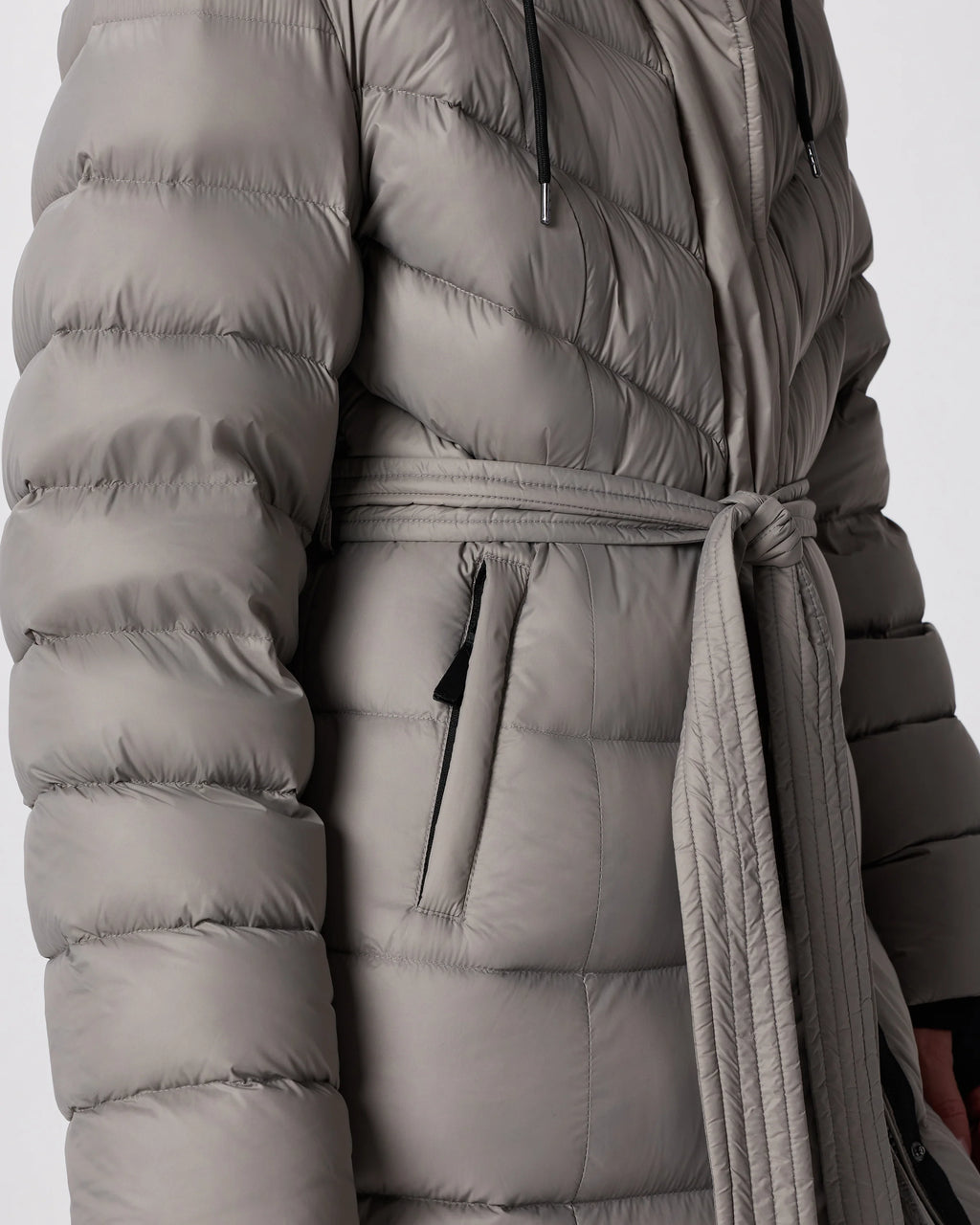 Responsible Down Belted Puffer Maxi Coat - XS / Morel Grey