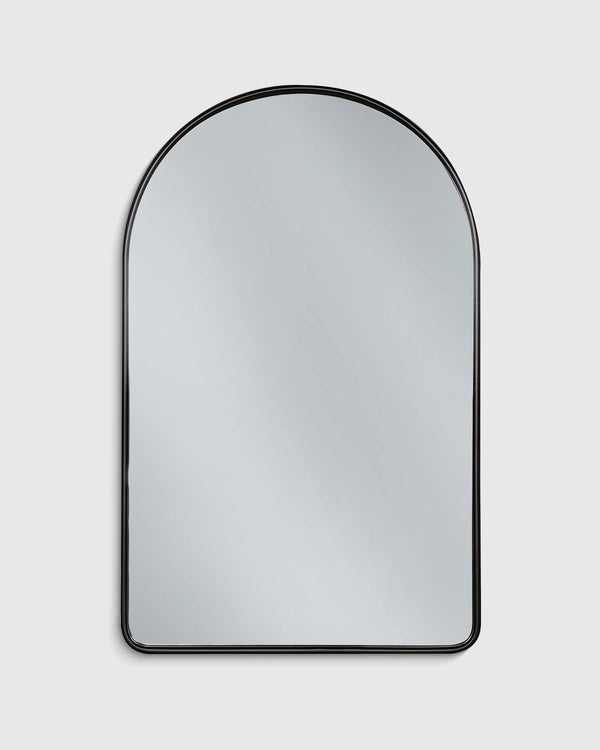 Arched Metal Framed Wall Mirror - One Size / Silver Metal Frame