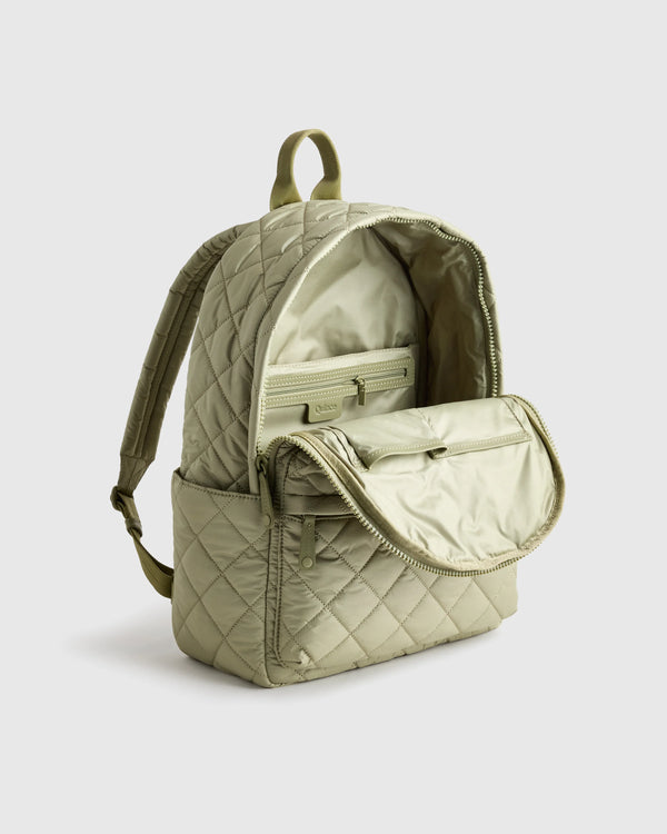 Transit Quilted Commuter Backpack - One Size / Taupe Brown