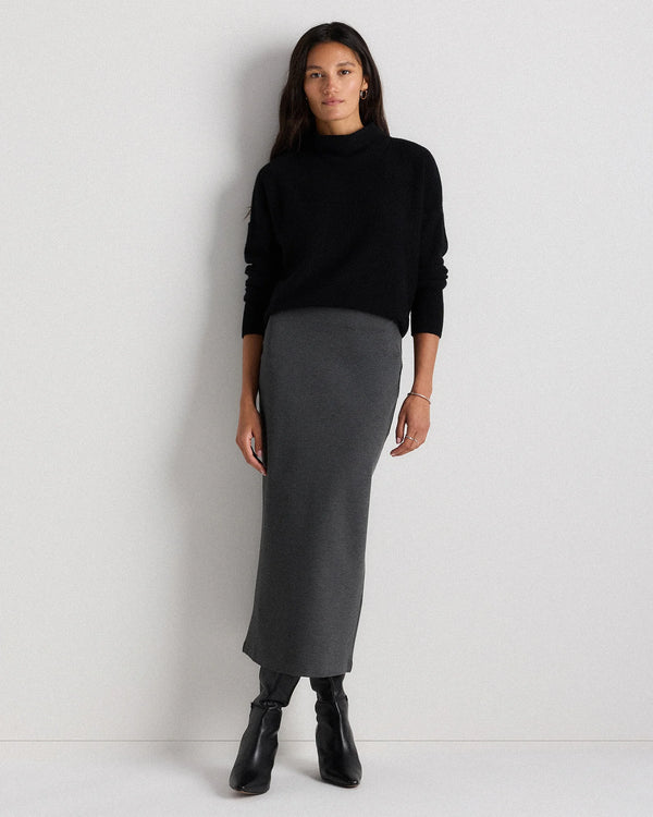 Ultra-Stretch Ponte Maxi Pencil Skirt - XS / Navy