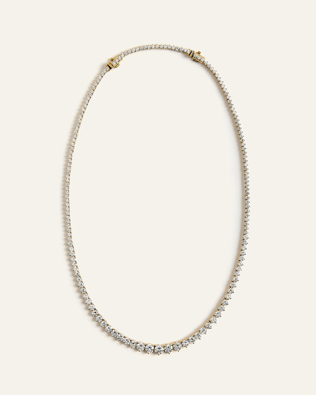 14K Gold Lab Grown Diamond Graduated Tennis Necklace - 16ctw - One Size / Yellow Gold