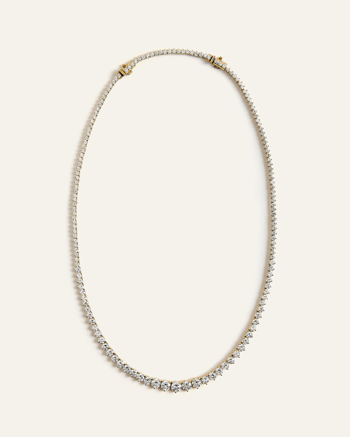 14K Gold Lab Grown Diamond Graduated Tennis Necklace - 16ctw - One Size / Yellow Gold