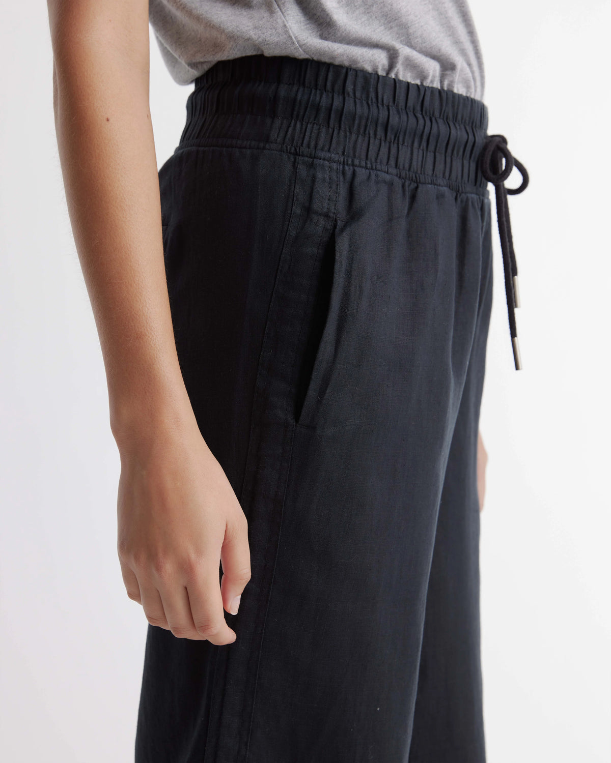 100% European Linen Wide Leg Pants - XS / Flax