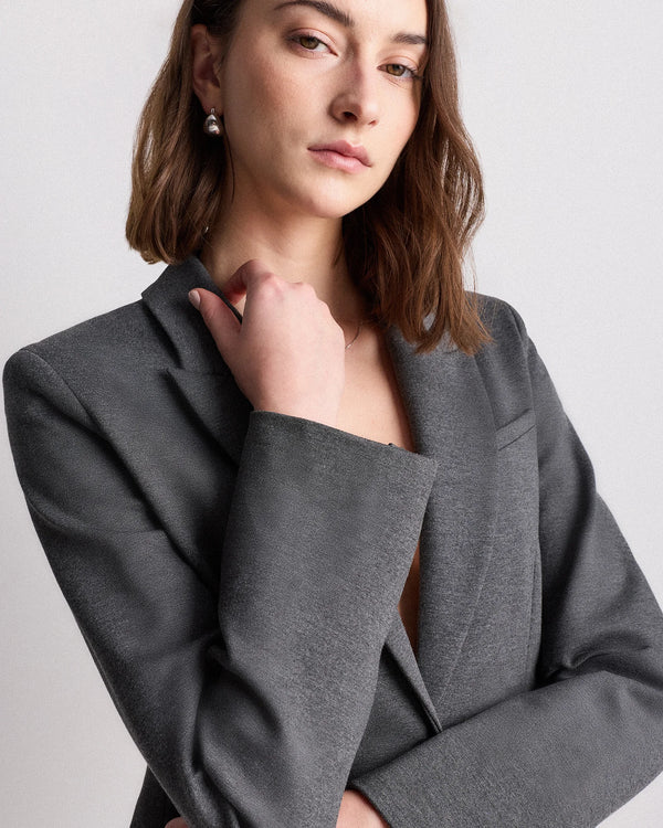 Ultra-Stretch Ponte Single-Breasted Blazer - XS / Espresso