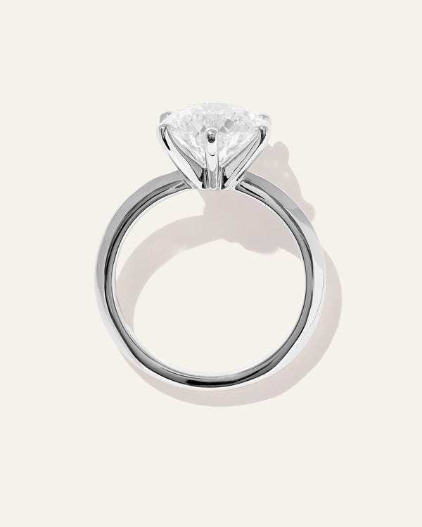 Lab Grown Diamond Round Six Prong Knife Edge Engagement Ring - 2ct - 4 / Yellow Gold