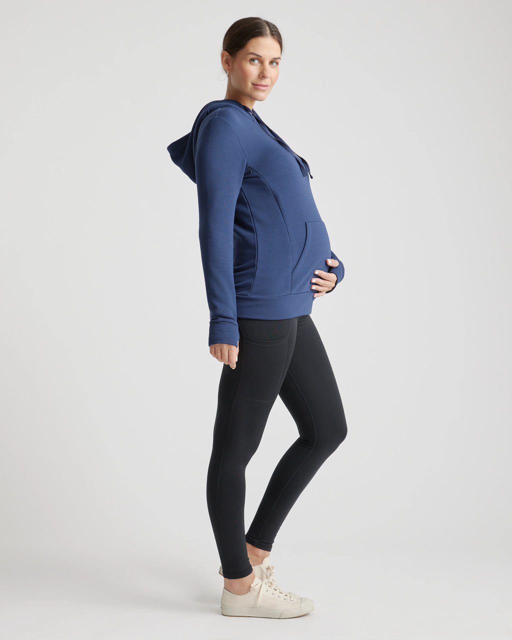 SuperSoft Fleece Maternity & Nursing Hoodie - XS / Off-White