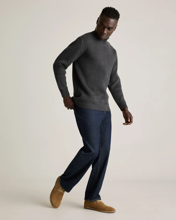 100% Organic Cotton Turtleneck Sweater - S / Charcoal