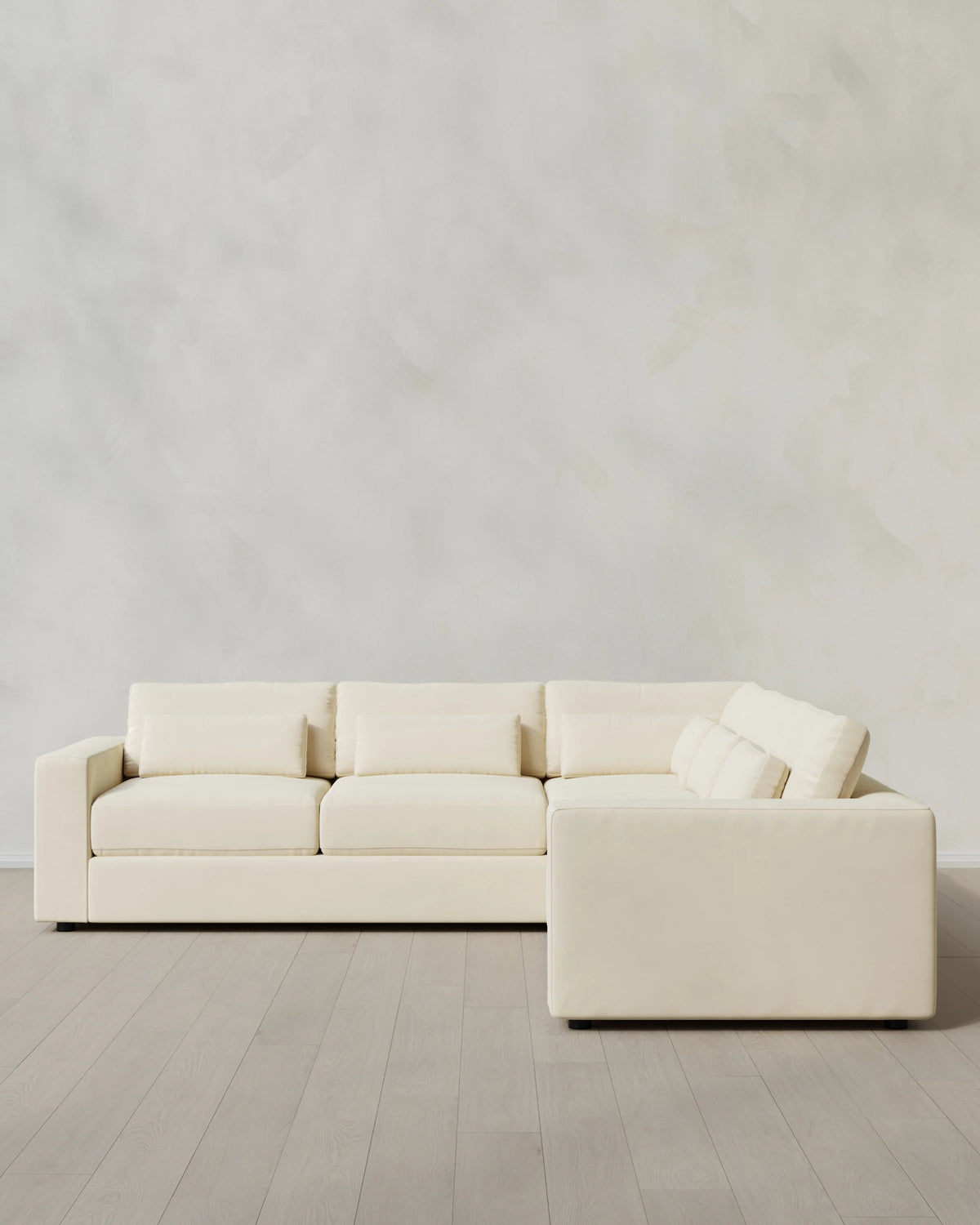 Ashford Deep Seat L Sectional in Performance Velvet - 119x119 / Taupe