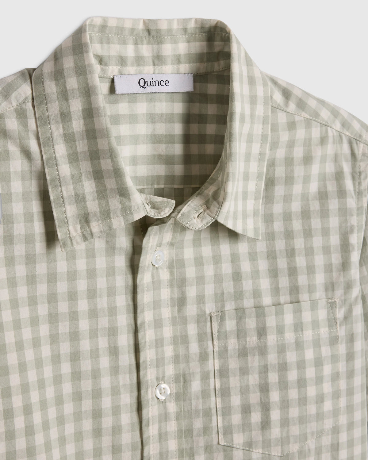100% Cotton Poplin Printed Long Sleeve Button Down - 2T / Sage Gingham