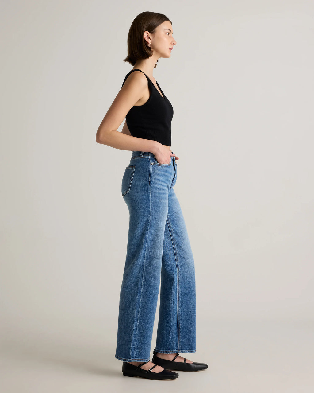 Bella Stretch Relaxed Straight Jeans - 24 / Obsidian Blue