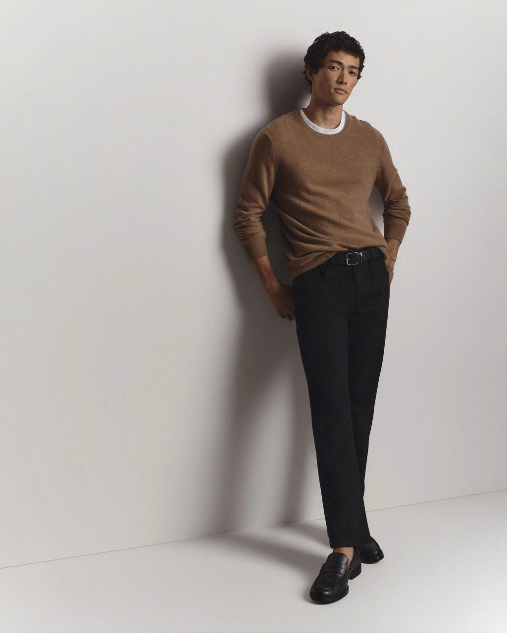 Mongolian Cashmere Crewneck Sweater - XS / Black