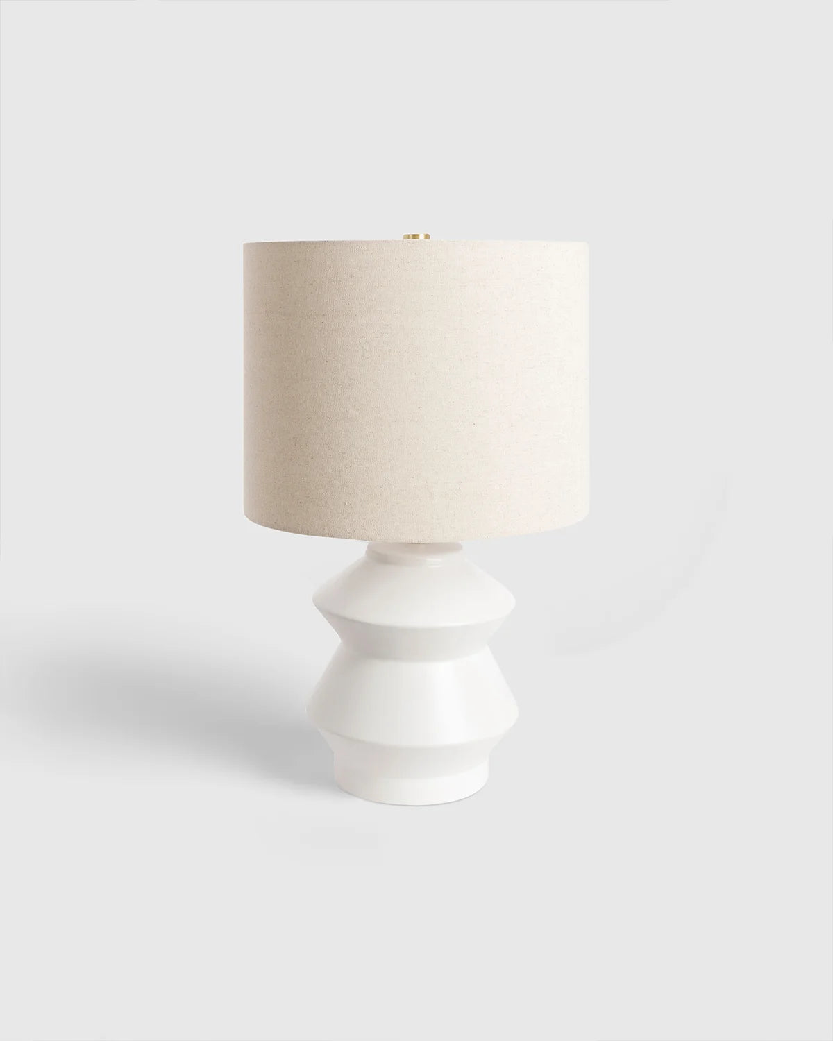 Geometric Ceramic Table Lamp - One Size / White Main image