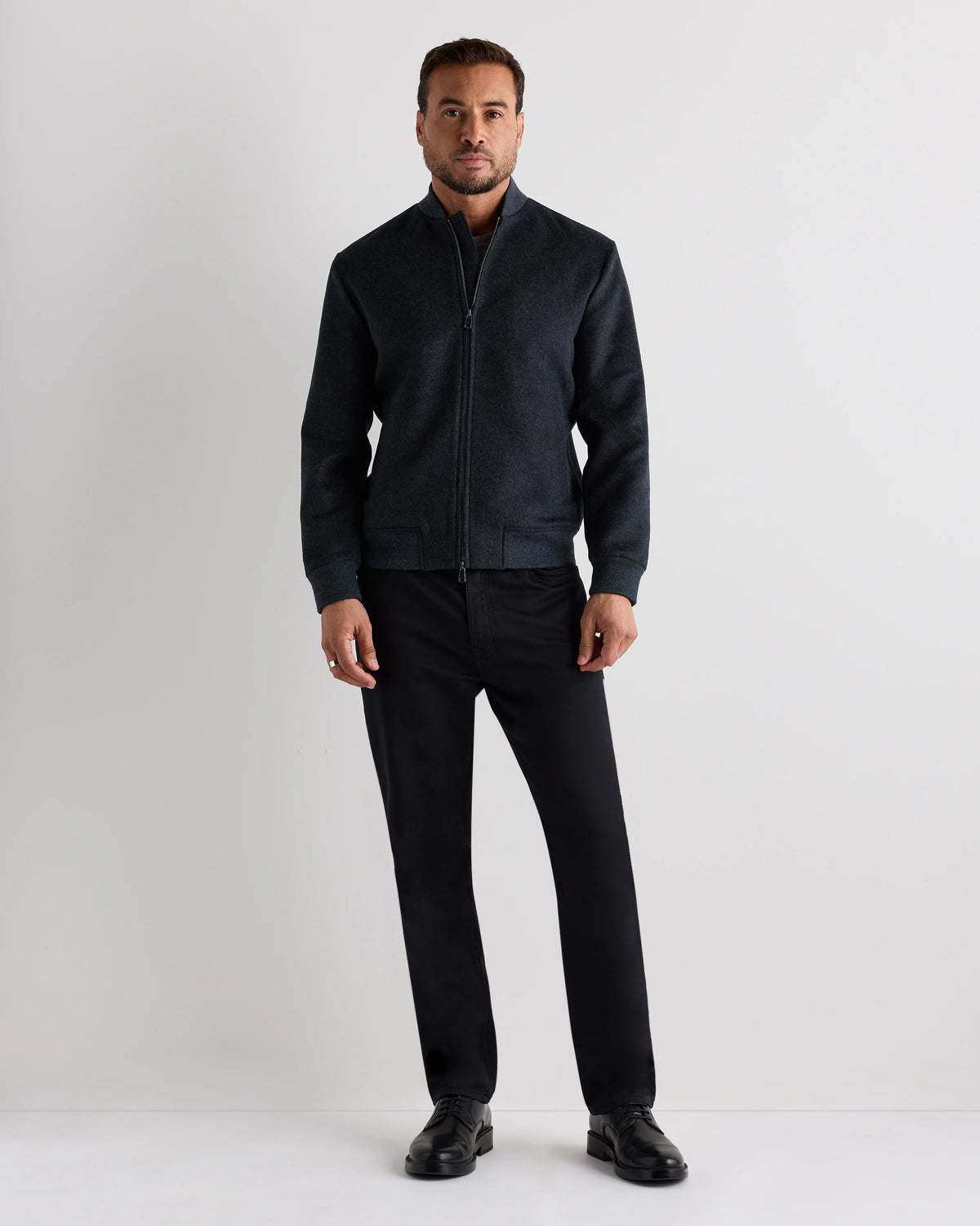 100% Mongolian Cashmere Bomber Jacket - S / Black Main image
