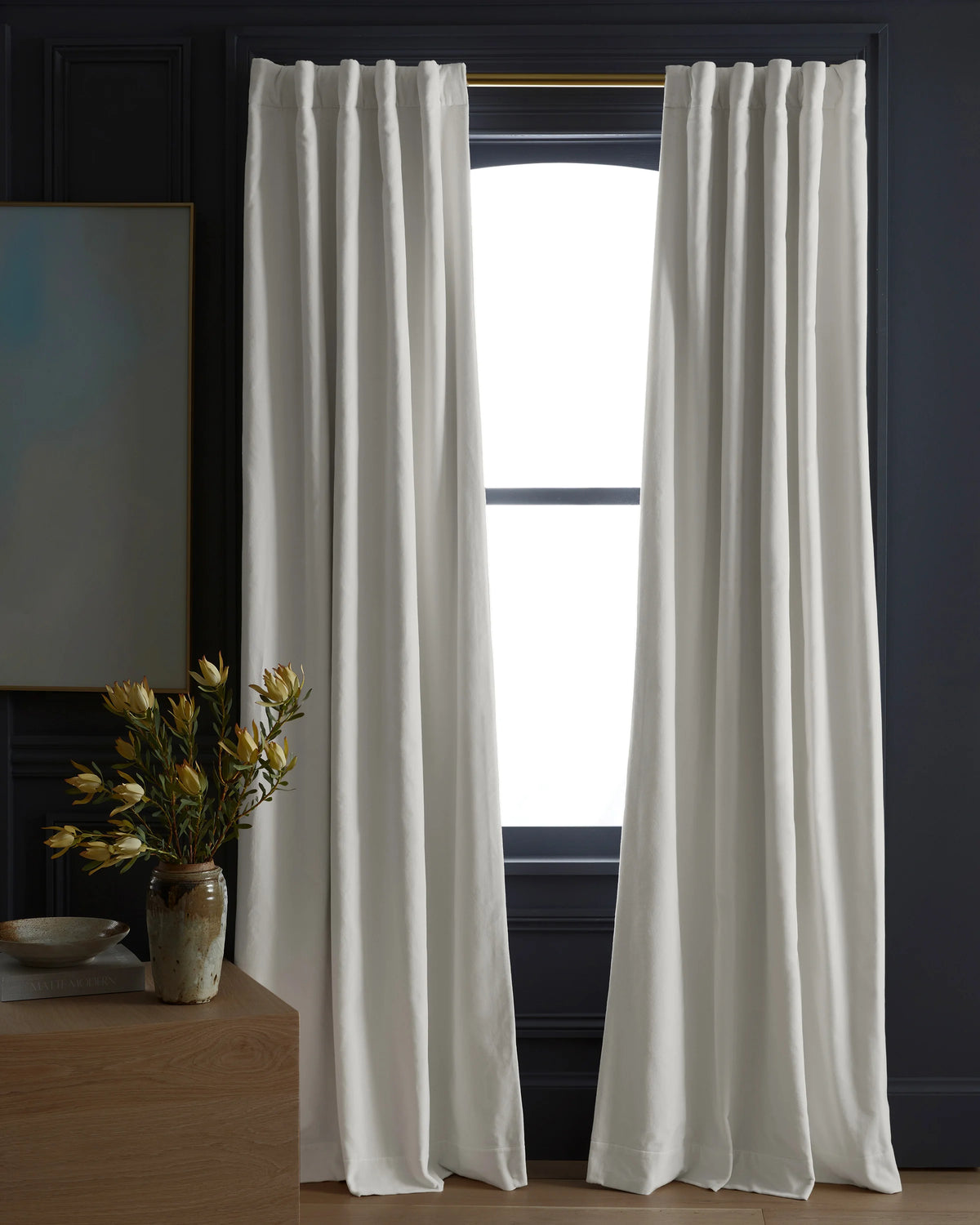Cotton Velvet True Blackout Curtain - 48x84 / Ivory Main image