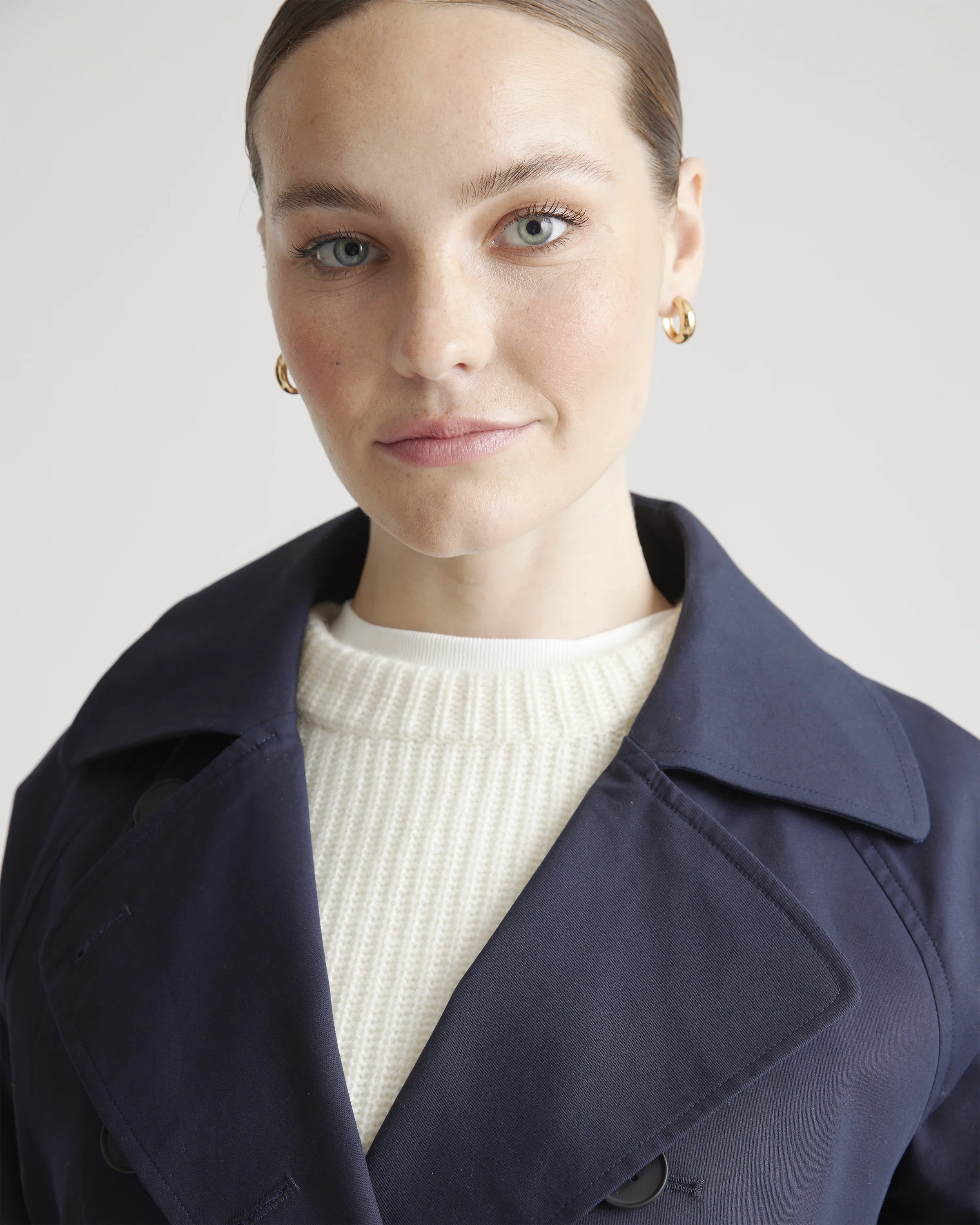 Comfort Stretch Trench Coat - XS / Navy Secondary image